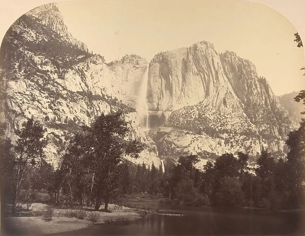 Yosemite Falls, River View, 2637 Feet, 1861. Creator: Carleton Emmons Watkins