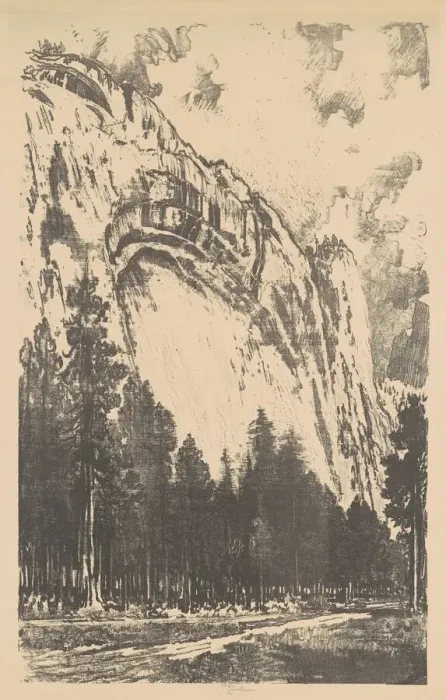 Framed Print : The Yosemite Valley, 1912. Creator: Joseph Pennell Framed Print : The Yosemite Valley, 1912. Creator: Joseph Pennell