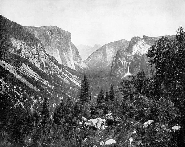 Yosemite Valley from Artists Point, California, USA, 1893. Artist: John L Stoddard