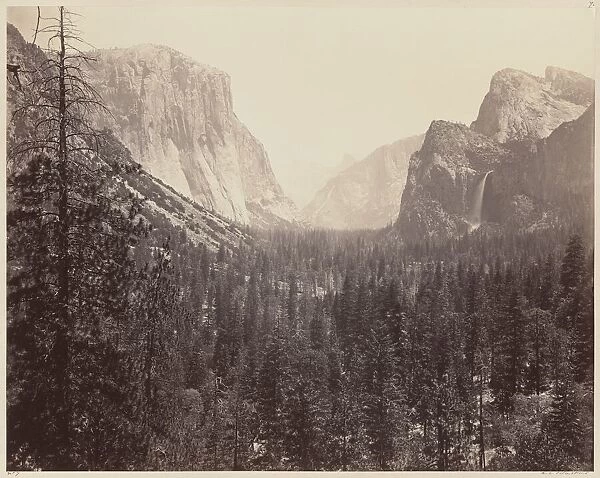 The Yosemite Valley from the Mariposa Trail, 1865-1866. Creator: Carleton Emmons Watkins