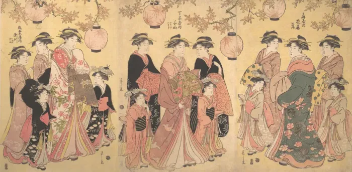 Framed Print : The Yoshiwara Parade in Autumn, ca. 1793. Creator: Hosoda Eishi Framed Print : The Yoshiwara Parade in Autumn, ca. 1793. Creator: Hosoda Eishi