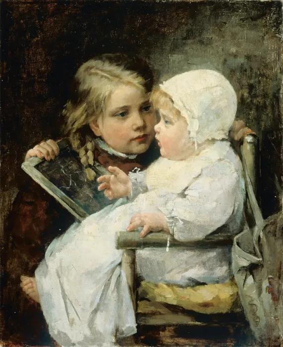 Framed Print : The Young Artist, 1885. Creator: Ellen Kendall Baker Framed Print : The Young Artist, 1885. Creator: Ellen Kendall Baker