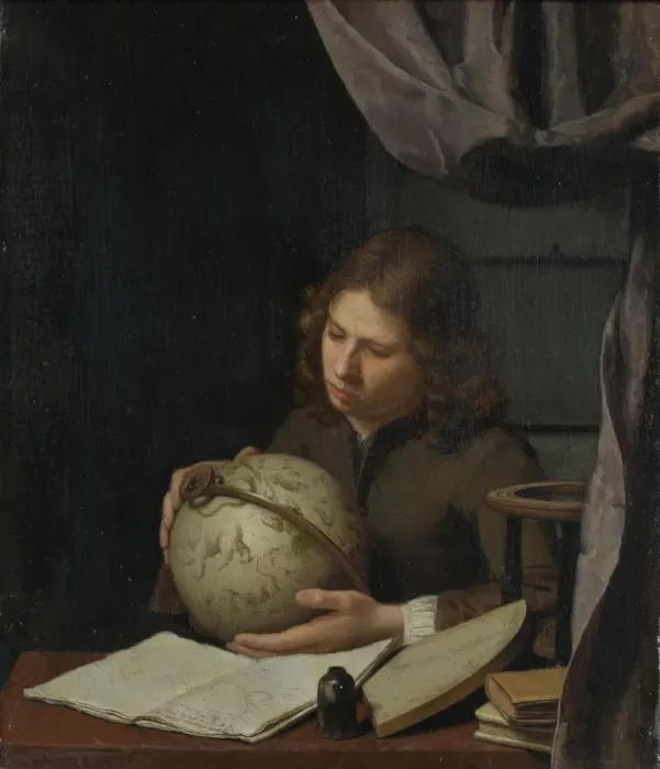 Framed Print : A Young Astronomer, ca 1685. Artist: Deuren, Olivier van (1666-1714) Framed Print : A Young Astronomer, ca 1685. Artist: Deuren, Olivier van (1666-1714)
