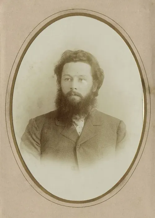 Framed Print : Young Bearded Man in a Civilian Suit, 1902. Creator: A. Artem'eva Framed Print : Young Bearded Man in a Civilian Suit, 1902. Creator: A. Artem'eva
