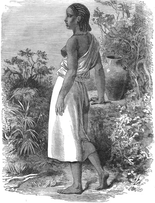Framed Print : Young Bedaween girl; A journey through Soudan and Western Abyssinia, with Reminiscences... 1875. Creator: Unknown Framed Print : Young Bedaween girl; A journey through Soudan and Western Abyssinia, with Reminiscences... 1875. Creator: Unknown