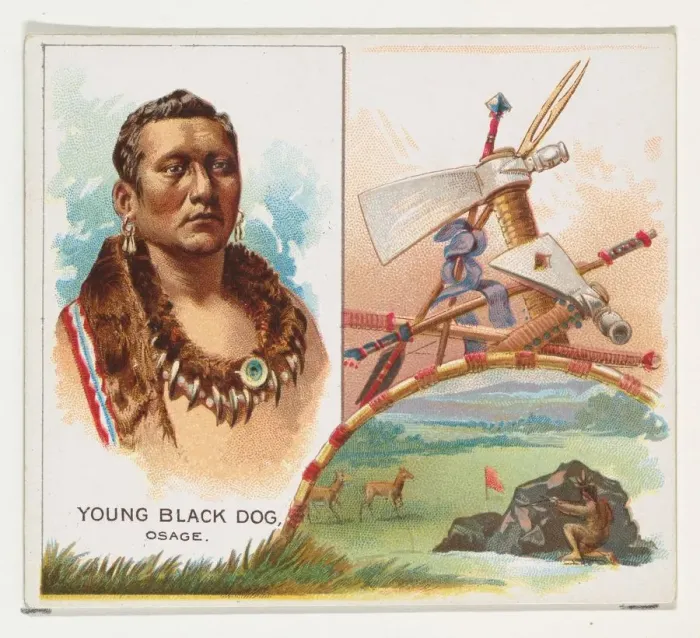 Framed Print : Young Black Dog, Osage, from the American Indian Chiefs series (N36) for Allen & Framed Print : Young Black Dog, Osage, from the American Indian Chiefs series (N36) for Allen &