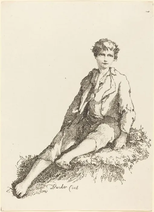 Framed Print : Young Boy Seated, 1803. Creator: Thomas Barker Framed Print : Young Boy Seated, 1803. Creator: Thomas Barker
