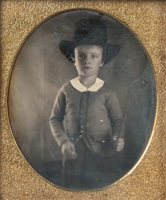 Framed Print : Young Boy Wearing Livery or Riding Costume, 1840s. Creator: Unknown Framed Print : Young Boy Wearing Livery or Riding Costume, 1840s. Creator: Unknown