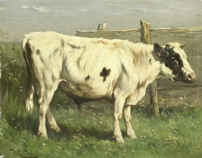 Framed Print : Young Bull, 1870-1892. Creator: Johannes Hubertus Leonardus de Haas Framed Print : Young Bull, 1870-1892. Creator: Johannes Hubertus Leonardus de Haas