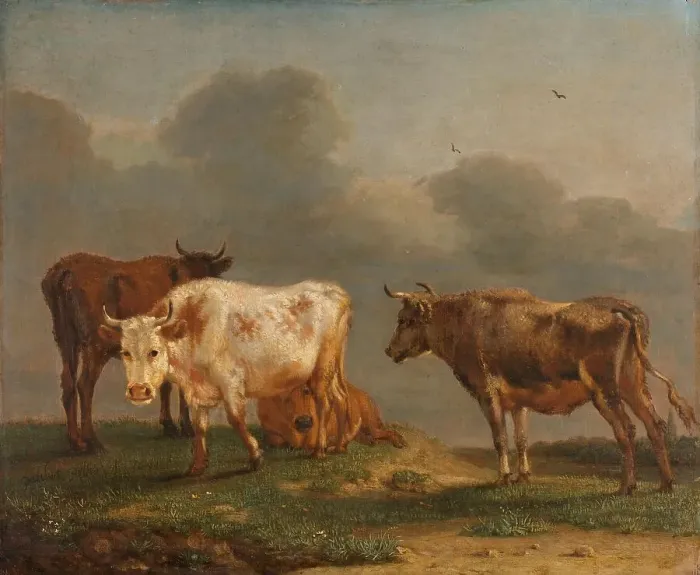 Framed Print : Four Young Bulls in a Meadow, 1651. Creator: Paulus Potter Framed Print : Four Young Bulls in a Meadow, 1651. Creator: Paulus Potter