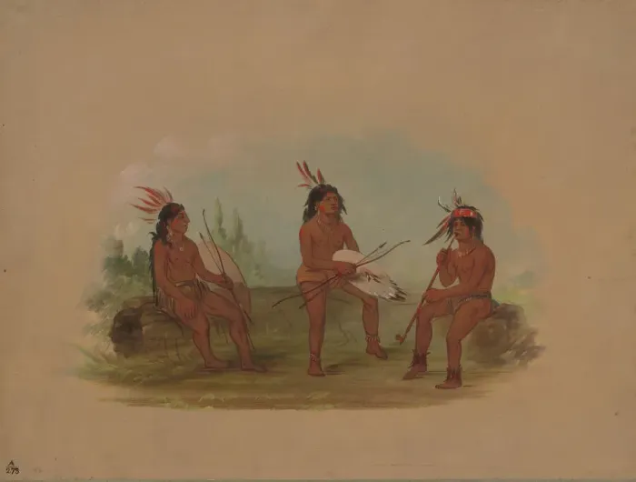 Framed Print : Three Young Chinook Men, 1855 / 1869. Creator: George Catlin Framed Print : Three Young Chinook Men, 1855 / 1869. Creator: George Catlin