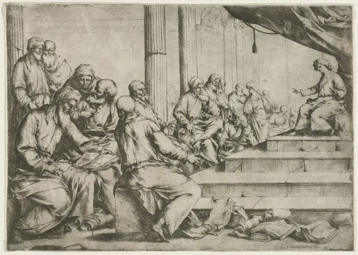 Framed Print : The Young Christ Teaching in the Temple, c. 1653. Creator: Luca Giordano (Italian, 1634-1705) Framed Print : The Young Christ Teaching in the Temple, c. 1653. Creator: Luca Giordano (Italian, 1634-1705)