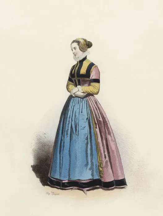 Framed Print : Young at Cologne, in the modern age, color engraving 1870 Framed Print : Young at Cologne, in the modern age, color engraving 1870