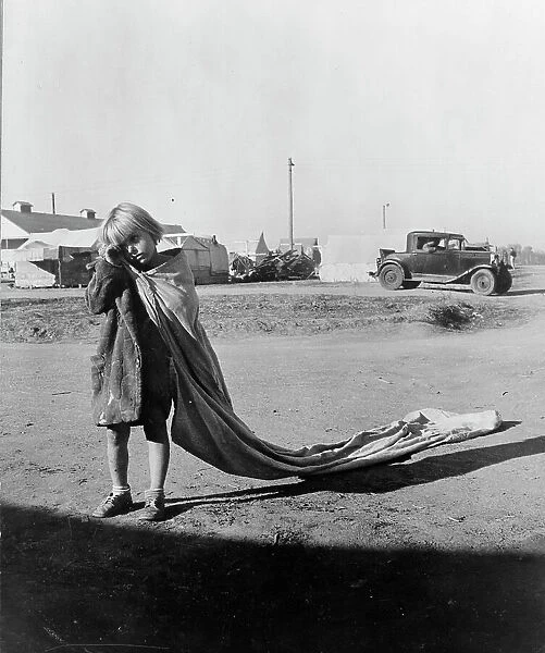 Young cotton picker, Kern County migrant camp, California, 1936. Creator: Dorothea Lange