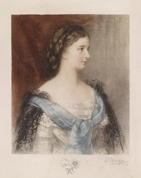 Framed Print : The young Empress Elisabeth. Creator: Unger, William (1837-1932) Framed Print : The young Empress Elisabeth. Creator: Unger, William (1837-1932)