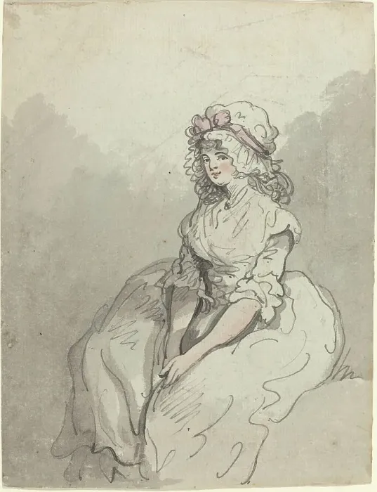 Framed Print : A Young English Beauty, c. 1790. Creator: Thomas Rowlandson