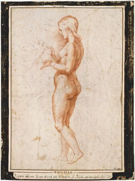 Framed Print : Young female figure in profile, ca 1517. Creator: Raphael (Raffaello Sanzio da Urbino)
