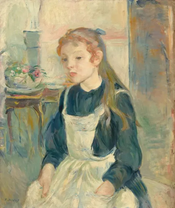 Framed Print : Young Girl with an Apron, 1891. Creator: Berthe Morisot Framed Print : Young Girl with an Apron, 1891. Creator: Berthe Morisot