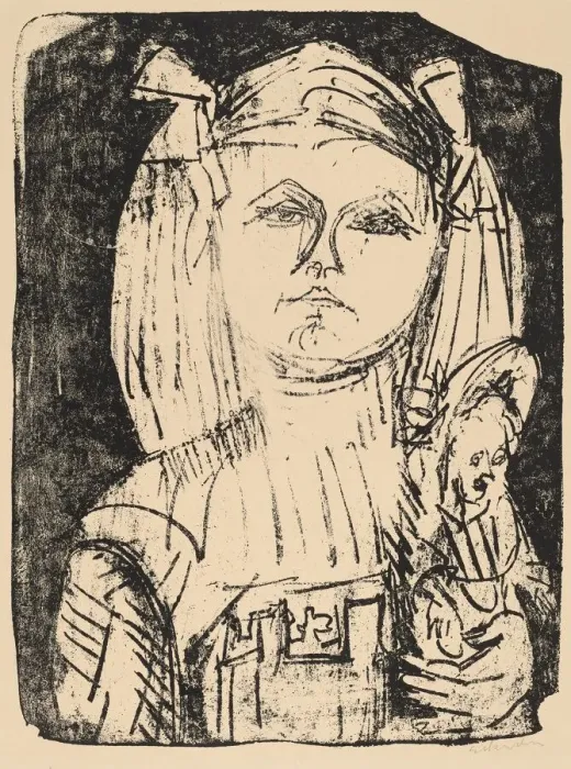 Framed Print : Young Girl with Doll, 1916. Creator: Ernst Kirchner Framed Print : Young Girl with Doll, 1916. Creator: Ernst Kirchner