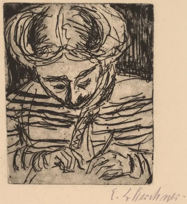 Framed Print : Young Girl Drawing, 1906. Creator: Ernst Kirchner Framed Print : Young Girl Drawing, 1906. Creator: Ernst Kirchner