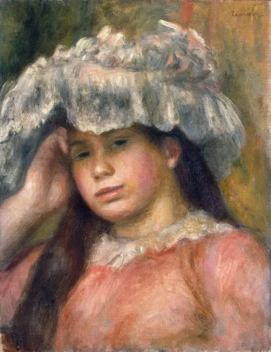 Framed Print : Young Girl in a Hat, 1892-1894. Artist: Pierre-Auguste Renoir Framed Print : Young Girl in a Hat, 1892-1894. Artist: Pierre-Auguste Renoir