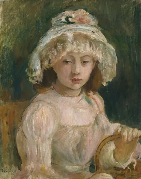 Framed Print : Young Girl with Hat, 1892. Creator: Berthe Morisot Framed Print : Young Girl with Hat, 1892. Creator: Berthe Morisot