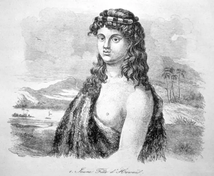 Framed Print : Young girl from the island of Hawaii, c1824. Artist: William Dampier Framed Print : Young girl from the island of Hawaii, c1824. Artist: William Dampier