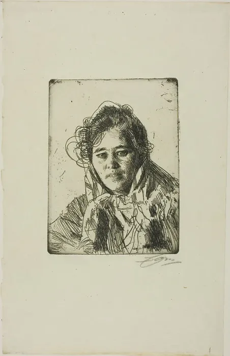Framed Print : Young Girl from Mora (Kråkberg's Anna), 1903. Creator: Anders Leonard Zorn Framed Print : Young Girl from Mora (Kråkberg's Anna), 1903. Creator: Anders Leonard Zorn