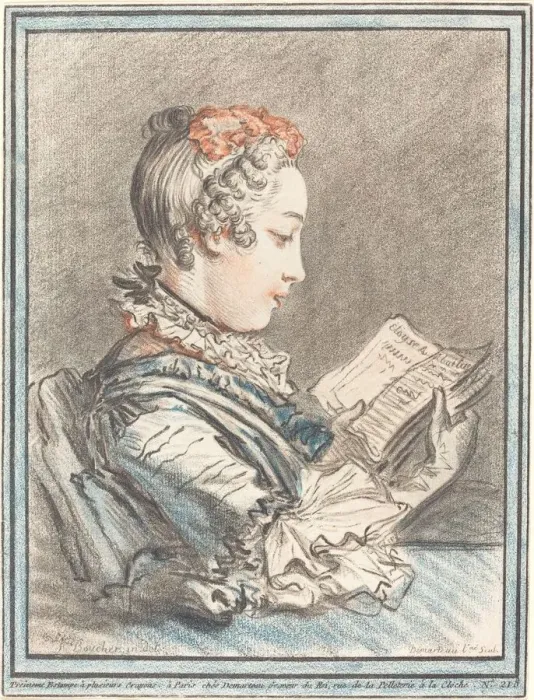 Framed Print : Young Girl Reading Heloise and Abelard, 1770 Framed Print : Young Girl Reading Heloise and Abelard, 1770