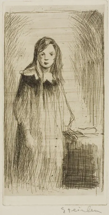 Framed Print : Young Girl Standing, n. d. Creator: Theophile Alexandre Steinlen Framed Print : Young Girl Standing, n. d. Creator: Theophile Alexandre Steinlen