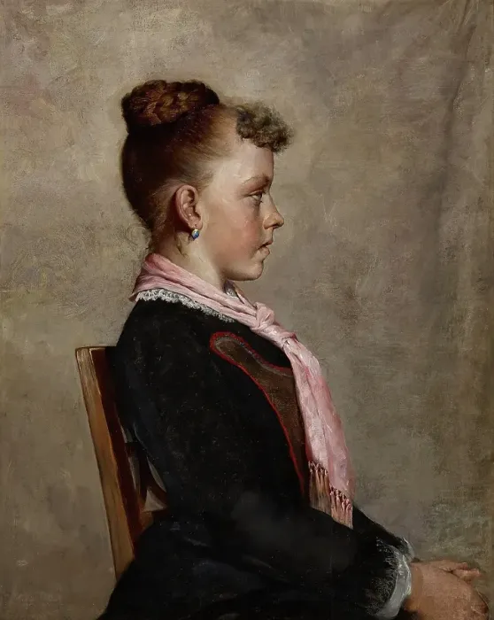 Framed Print : Young Girl (The Presumed Portrait of Little Gretchen), about 1887-1889. Creator: Samuel G Richards Framed Print : Young Girl (The Presumed Portrait of Little Gretchen), about 1887-1889. Creator: Samuel G Richards