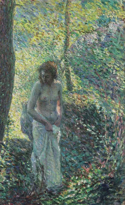 Framed Print : Young Girl in a Wood, 1897. Creator: Lebasque, Henri (1865-1937) Framed Print : Young Girl in a Wood, 1897. Creator: Lebasque, Henri (1865-1937)