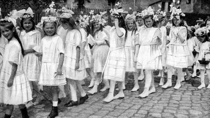 Framed Print : Young girls at a church festival, Berlin, Germany, 12922 Framed Print : Young girls at a church festival, Berlin, Germany, 12922