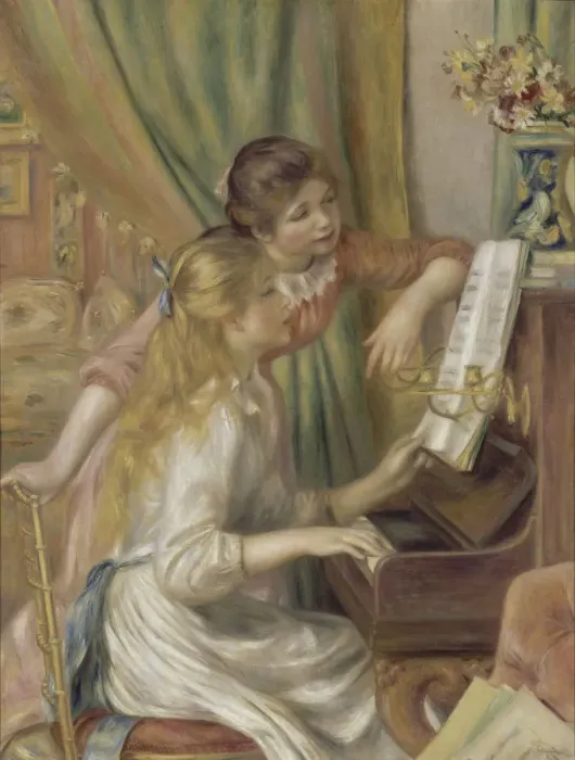 Framed Print : Young Girls at the Piano, 1892. Artist: Renoir, Pierre Auguste (1841-1919) Framed Print : Young Girls at the Piano, 1892. Artist: Renoir, Pierre Auguste (1841-1919)