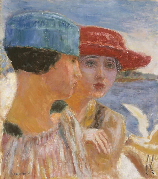 Young girls with a seagull, 1917. Creator: Bonnard, Pierre (1867-1947)
