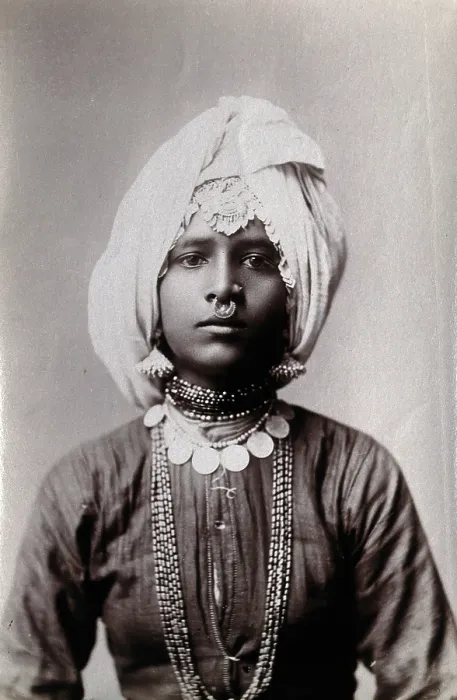 Framed Print : A young Hindu girl, perhaps a princess, in a studio setting, c1900. Creator: Unknown Framed Print : A young Hindu girl, perhaps a princess, in a studio setting, c1900. Creator: Unknown