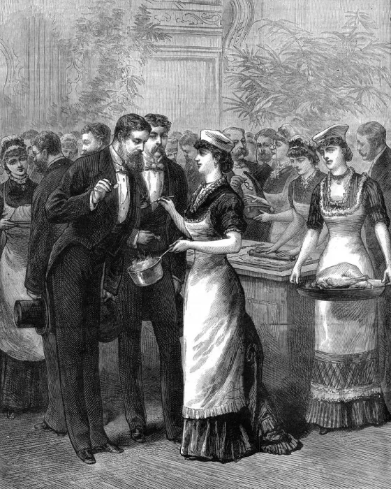 Framed Print : A young ladies school of cookery, 19th century Framed Print : A young ladies school of cookery, 19th century
