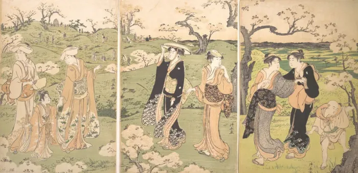 Framed Print : Young Ladies Viewing Cherry-blossoms at Asukayama. Creator: Torii Kiyonaga Framed Print : Young Ladies Viewing Cherry-blossoms at Asukayama. Creator: Torii Kiyonaga