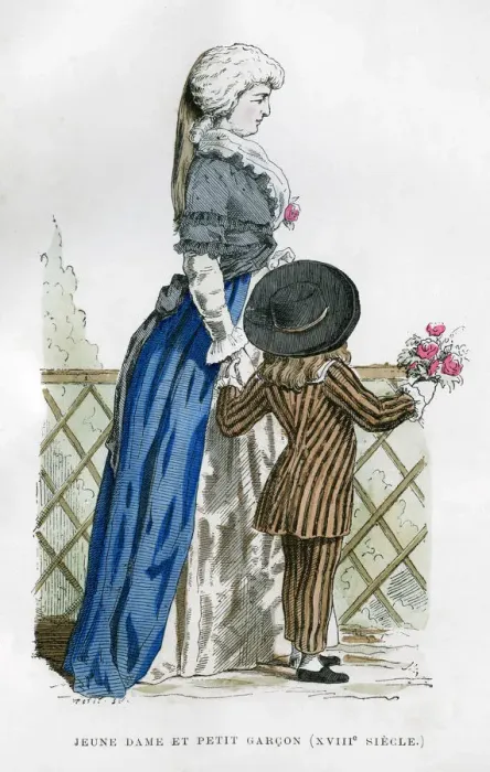 Framed Print : A young lady and a boy, 18th century (1882-1884) Framed Print : A young lady and a boy, 18th century (1882-1884)