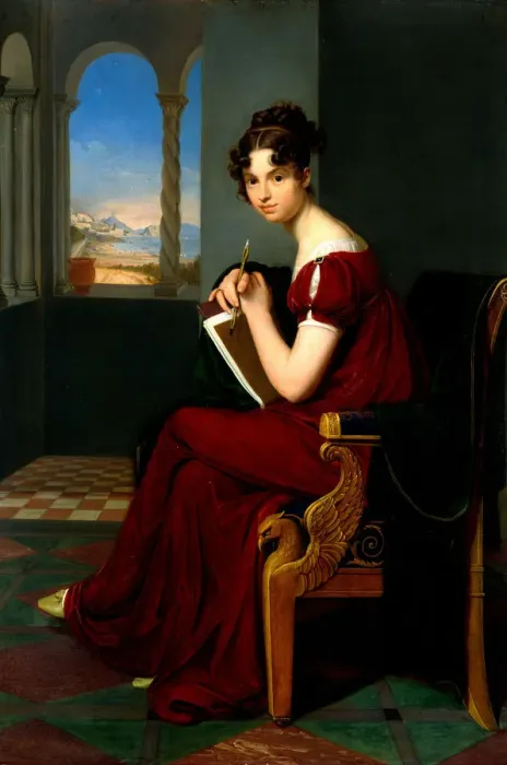 Framed Print : Young Lady with Drawing Utensils, 1816. Artist: Vogel von Vogelstein, Carl Christian (1788-1868)