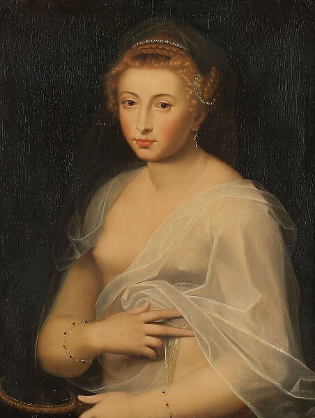 Young Lady Holding a Mirror, 17th century. Creator: Unknown
