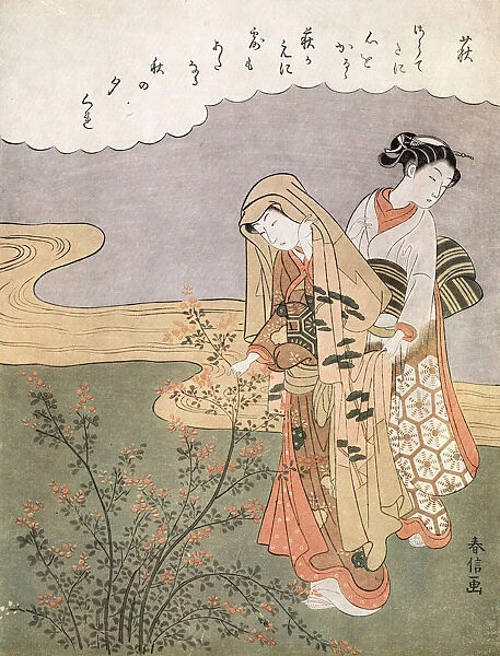 Young Lady and Maid, c1745-1770. Artist: Suzuki Harunobu