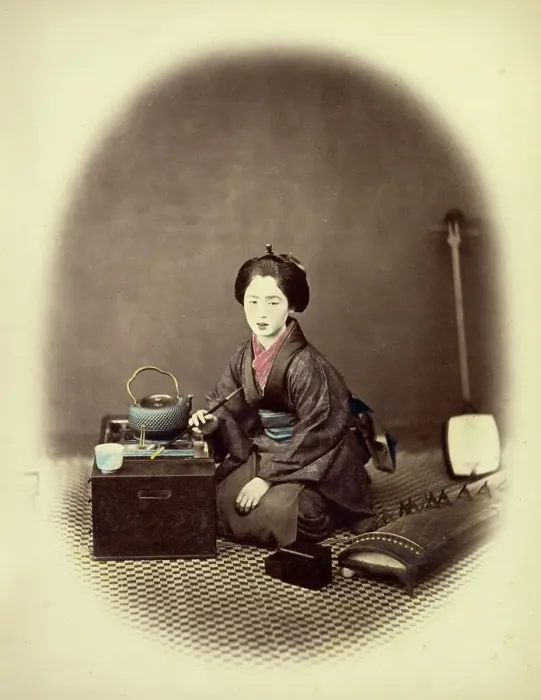Framed Print : Young Lady, with Pipe, 1866-1867. Creator: Felice Beato Framed Print : Young Lady, with Pipe, 1866-1867. Creator: Felice Beato