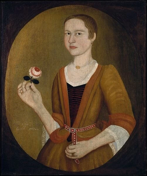 Young Lady with a Rose, 1732. Creator: Pieter Vanderlyn