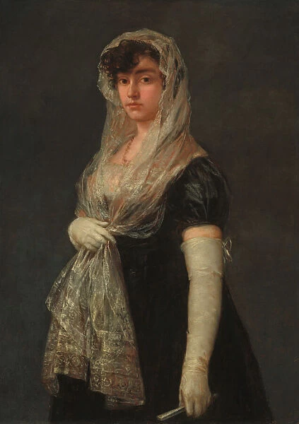 Young Lady Wearing a Mantilla and Basquina, c. 1800  /  1805. Creator: Francisco Goya