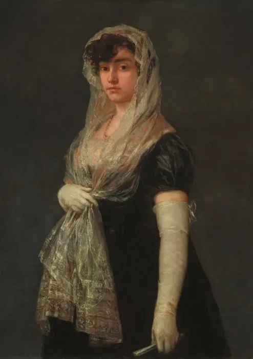Framed Print : Young Lady Wearing a Mantilla and Basquina, c. 1800 / 1805. Creator: Francisco Goya Framed Print : Young Lady Wearing a Mantilla and Basquina, c. 1800 / 1805. Creator: Francisco Goya