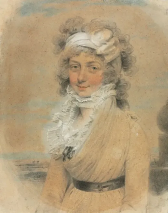 Framed Print : Young Lady with a White Bow on Her Head, 1795. Creator: John Downman (British, 1750-1824) Framed Print : Young Lady with a White Bow on Her Head, 1795. Creator: John Downman (British, 1750-1824)