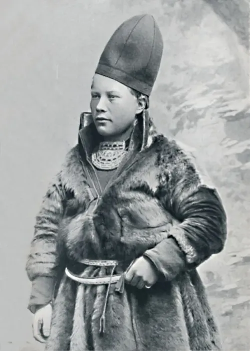 Framed Print : A young Laplander in winter costume, 1912. Artist: Oscar Olsson Framed Print : A young Laplander in winter costume, 1912. Artist: Oscar Olsson