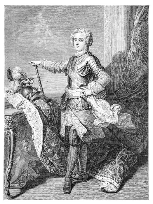 Framed Print : A Young Louis XV, (1885). Artist: Larmessin Framed Print : A Young Louis XV, (1885). Artist: Larmessin