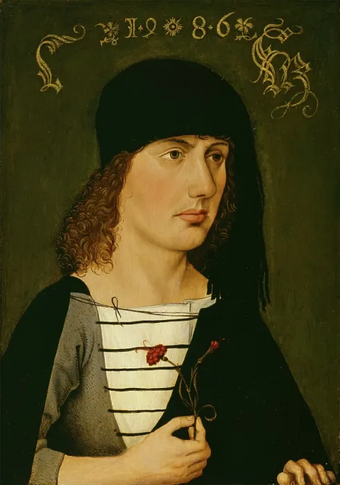 Framed Print : A Young Man, 1486. Creator: Michael Wolgemut Framed Print : A Young Man, 1486. Creator: Michael Wolgemut